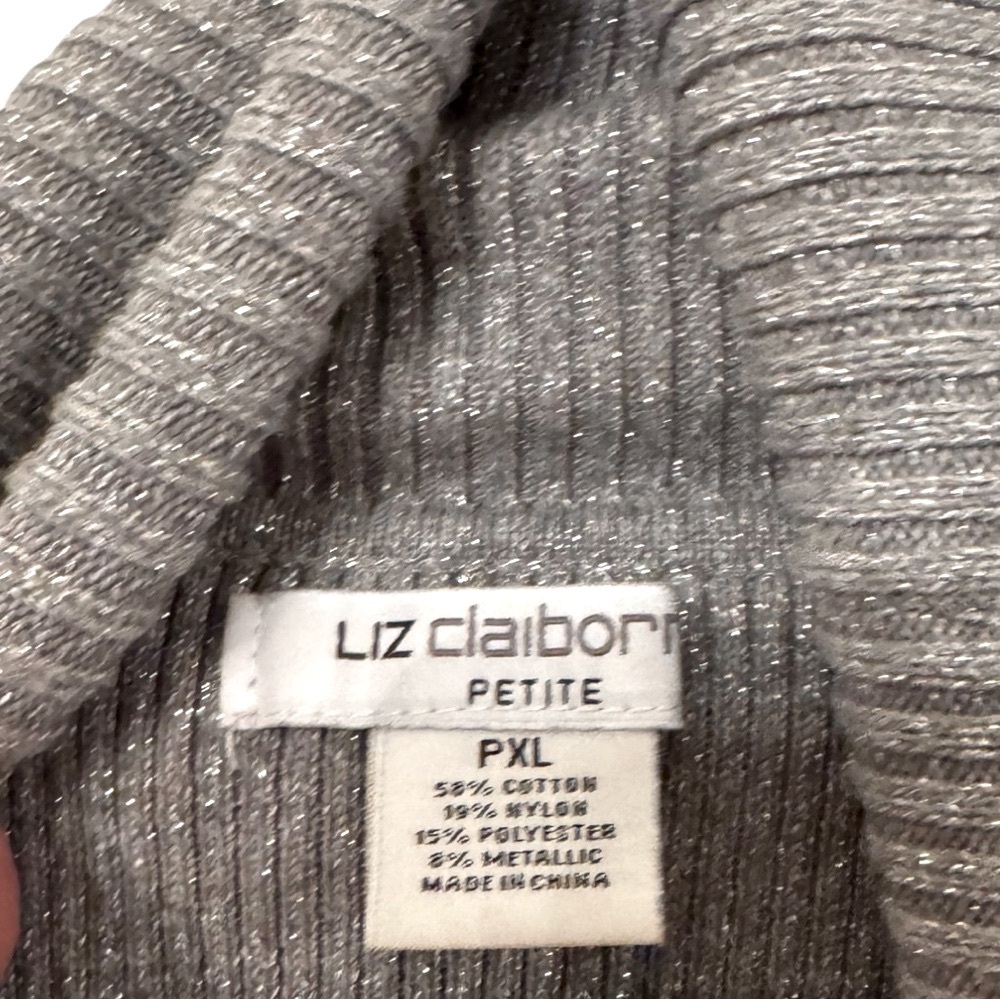 Women’s Sparkly  silver gray Turtleneck Sweater XLP - Picture 7 of 14
